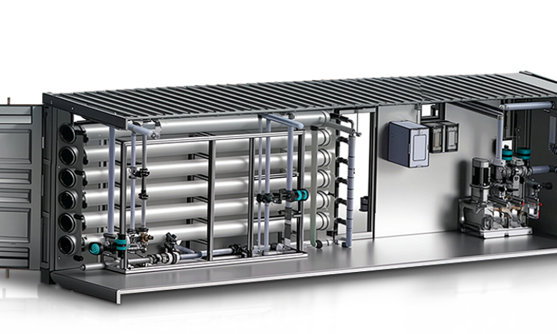 Containerized Water Treatment System with integrated treatment equipment